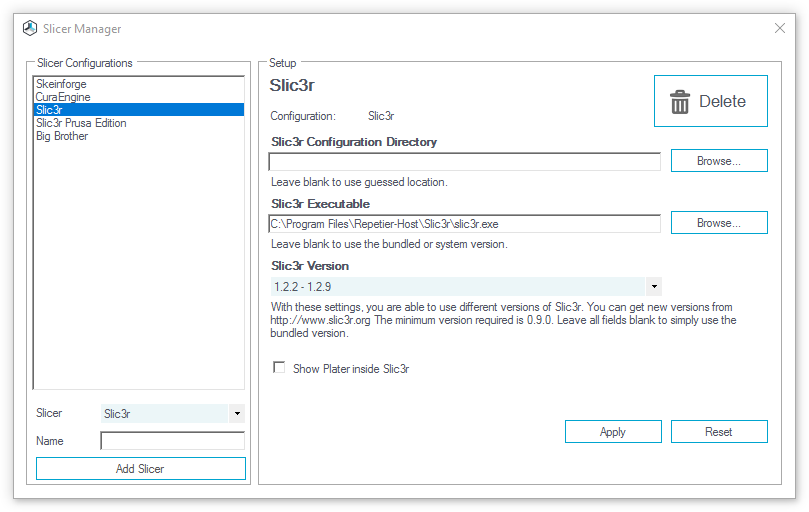 Slicer Manager