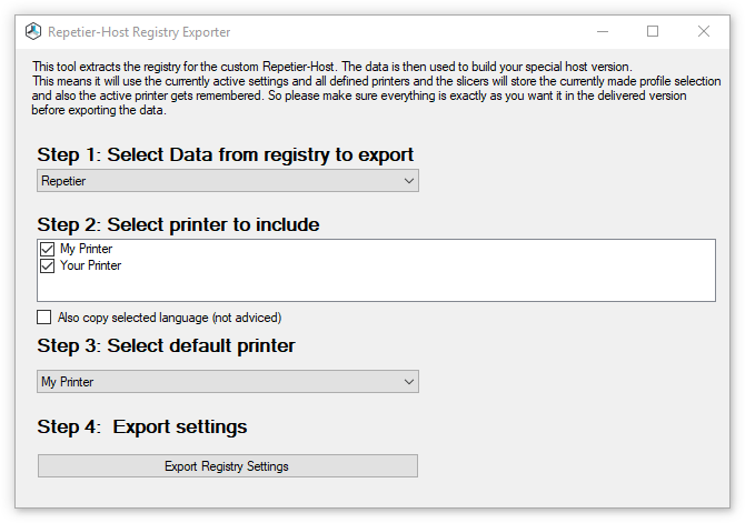repetier host settings to repetier server